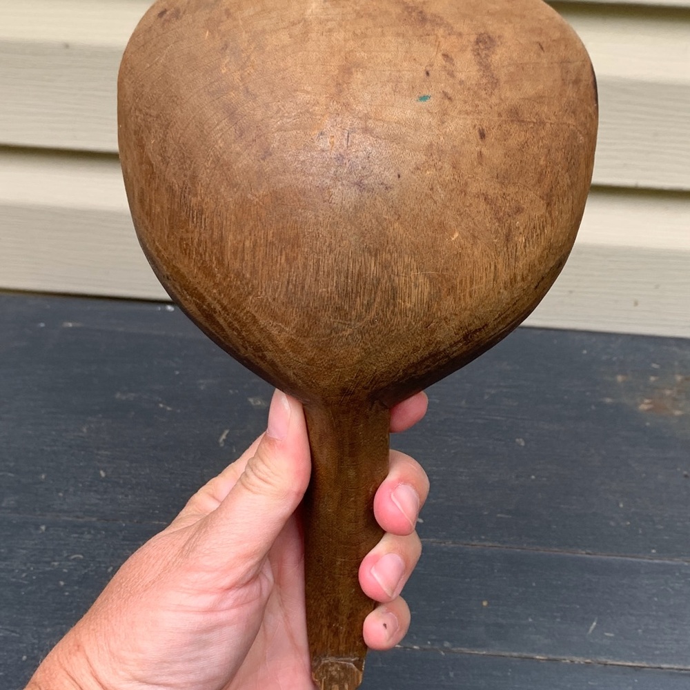 Antique Primitive Handcarved Wooden Butter Paddle Scoop Kitchen Utensil - Picture 9 of 11